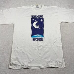 Vintage Big Dogs Moon Dogs Graphic T-Shirt White Oversized Made in USA One Size